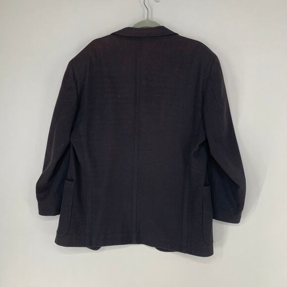 Banana Republic Men Coat M Black Wool Adventure Outfitters Vintage 90s Overcoat - Picture 8 of 12